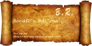 Bordás Rózsa névjegykártya