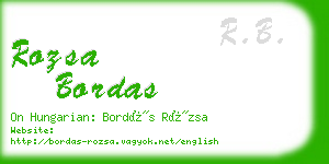 rozsa bordas business card